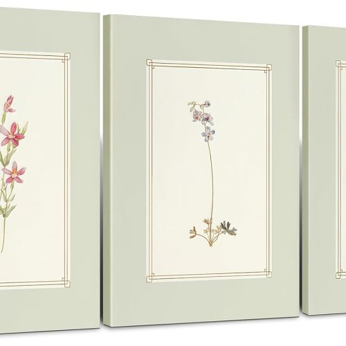 Vintage Botanical Floral Decorative Framed Canvas Prints