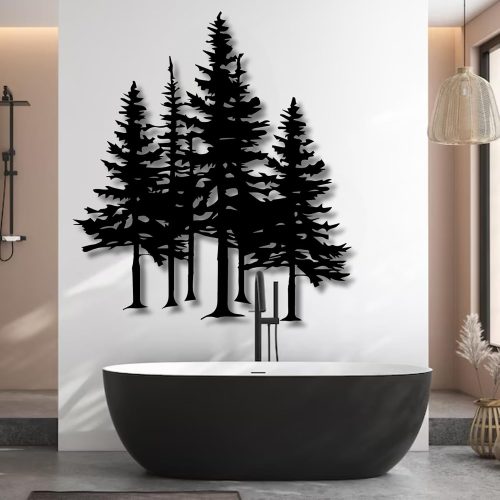 Pine Tree Metal Wall Art for Rustic Home Decor