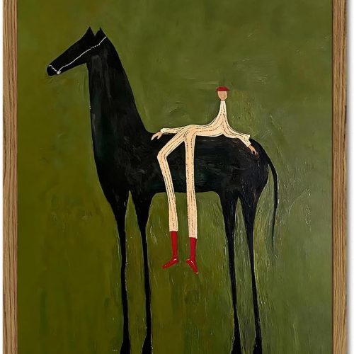 Abstract Western Cowboy Framed Canvas Art