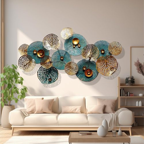 Lotus Leaf 3D Metal Wall Art for Living Room