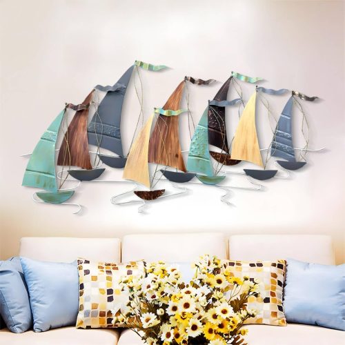 Sailboat Metal Wall Decor for Nautical Theme