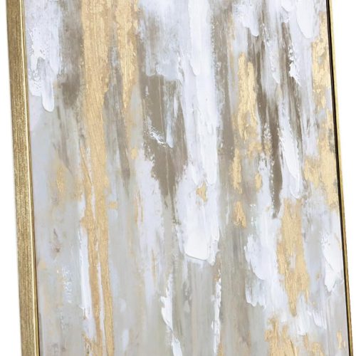Gold Textured Abstract Framed Canvas Art