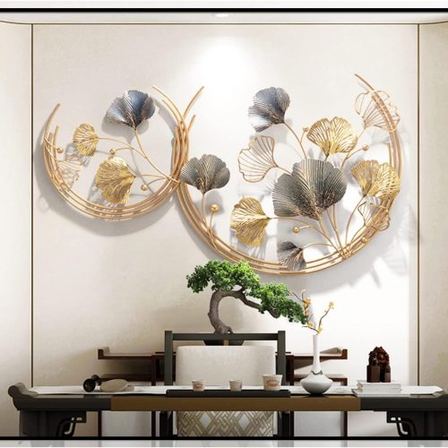 Ginkgo Biloba Metal Wall Art with 3D Effect