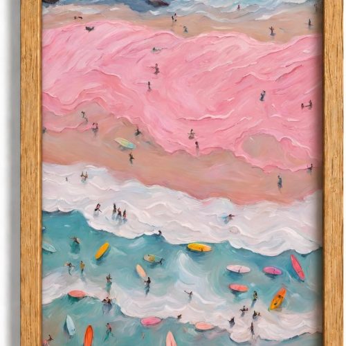 Coastal Surfer Framed Canvas Wall Art