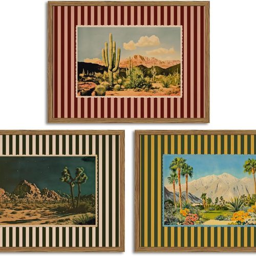 Vintage Desert Landscape Framed Art Set