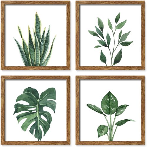 Sage Green Botanical Floral Decorative Framed Art Set