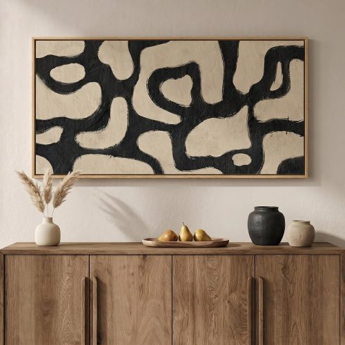 Framed Horizontal Abstract Canvas Wall Art