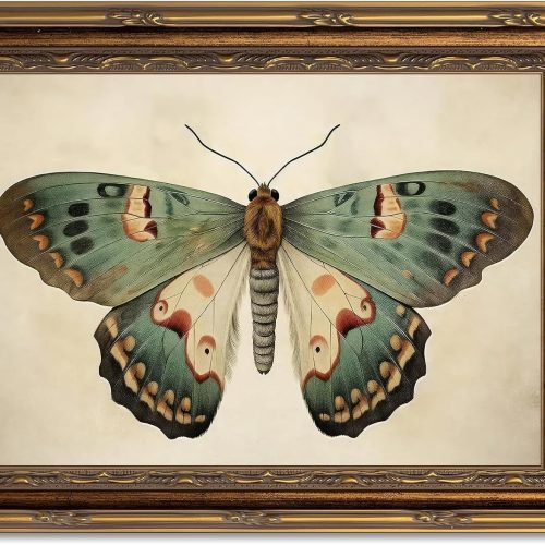 Vintage Butterfly Gold Framed Wall Art