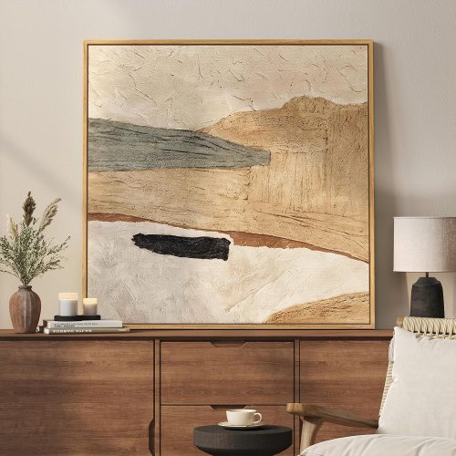 Layered Earth Tone Abstract Framed Wall Art