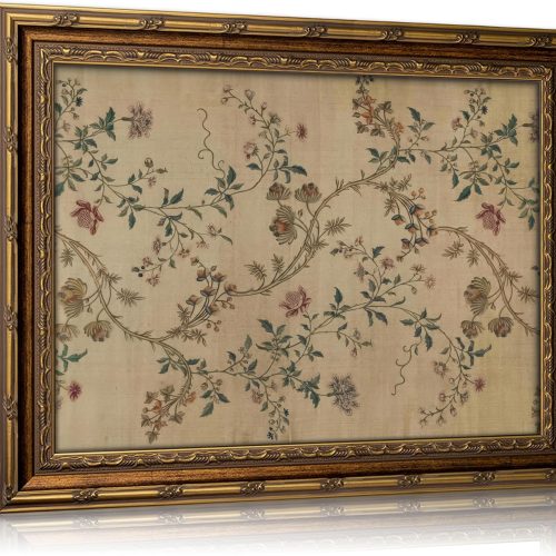 Gold Framed Floral Vine Decorative Canvas Wall Art