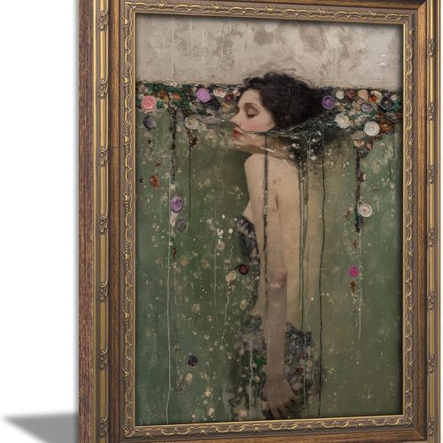 Dark Academia Ophelia Gold Framed Art